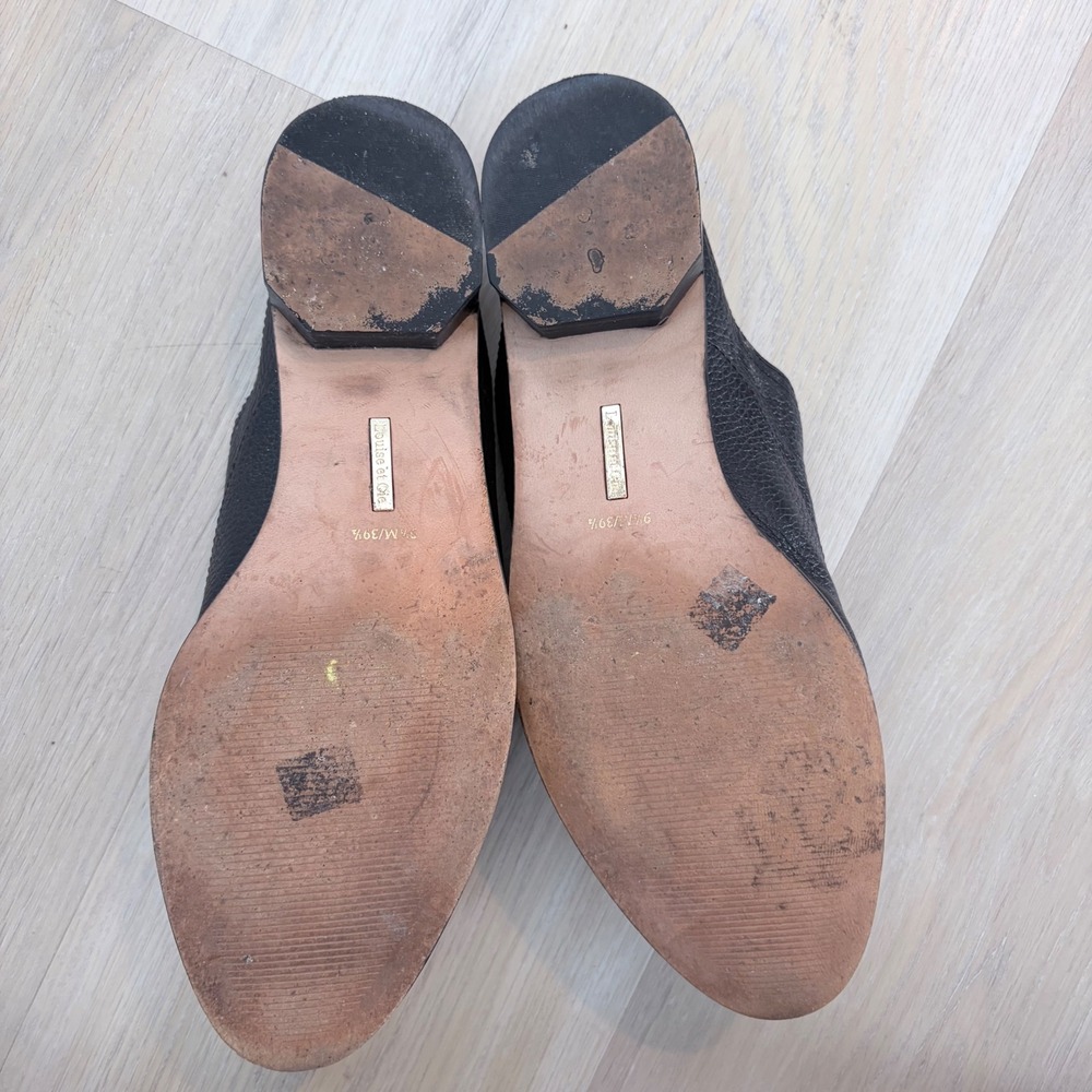 Louise et Cie Freyda Black Pebbled Leather Pointed Toe Mules Slides 9.5M 39.5 - Picture 5 of 16